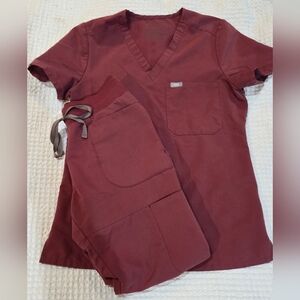 COPY - FIGS "Dark Cherry" Discontinued Scrub Set